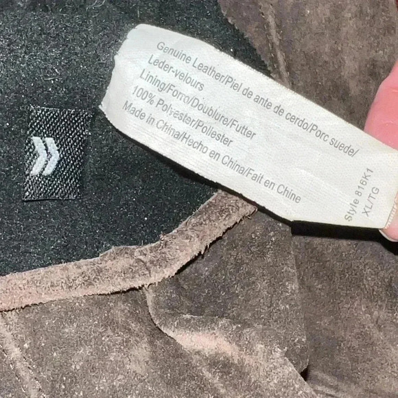 Isotoner Women’s Dark Brown Suede Gloves Thin Black Fleece Lining Size XL - Picture 11 of 11